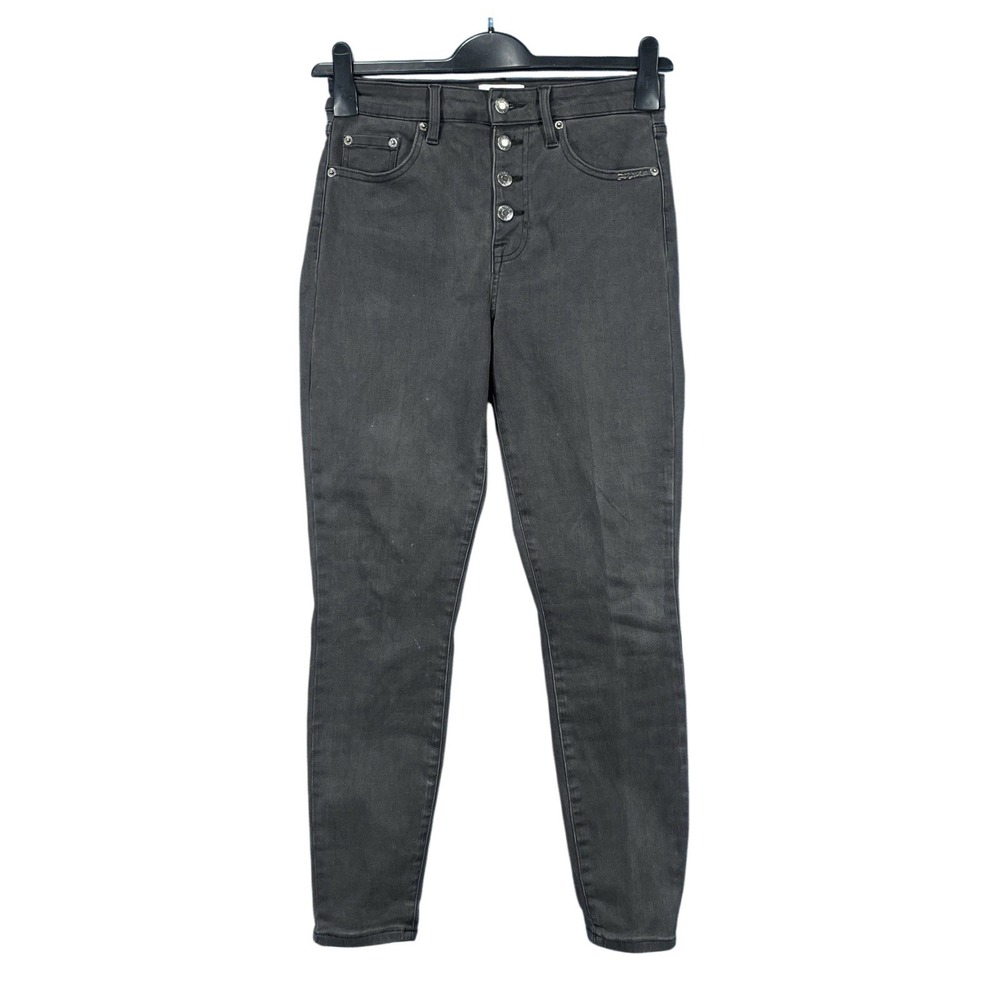 PISTOLA Button-Fly FADED BLACK Stretch Denim ALINE High-Waist SKINNY JEANS Sz 28